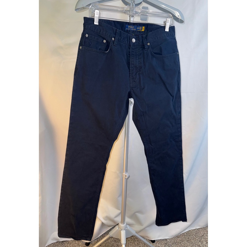 Polo Ralph Lauren Sullivan Slim Fit Navy Blue Stretch Chino Pants Mens 30x32